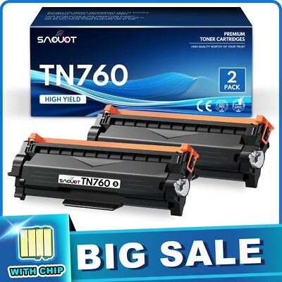 TN760 Black Toner Cartridge Replacement for Brother TN730 TN-760 MFC-L2710DW