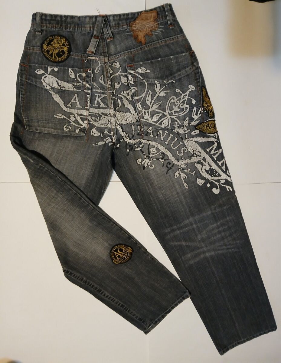 Vintage Akademiks Y2K Jeans 32 X32 Baggy Legs Painted Vintage Akademiks Y2K Jeans 32 X32 Baggy Legs Painted