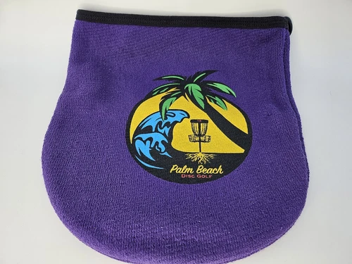 Towch Disc Golf Towel/pouch Holds 3-5 Discs - Purple w/ Palm Beach DG Stamp