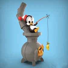 Chilly Willy Fan Art Pro Hand Painted  3d Printed Action Figure Collectible