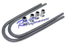 44 Flexible Heater Hose Kit W Chrome Aluminum Ene Cap Chevy Ford Mopar Hot Rod