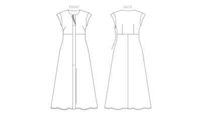 Cartamodello Vogue Patterns V1859F5 - Abito Da Donna Taglie Forti (16-18-20-22-24) - Livello Intermedio