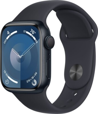 Apple Watch Series 9 GPS 41mm Aluminum Case with Midnight Sport Band S/M