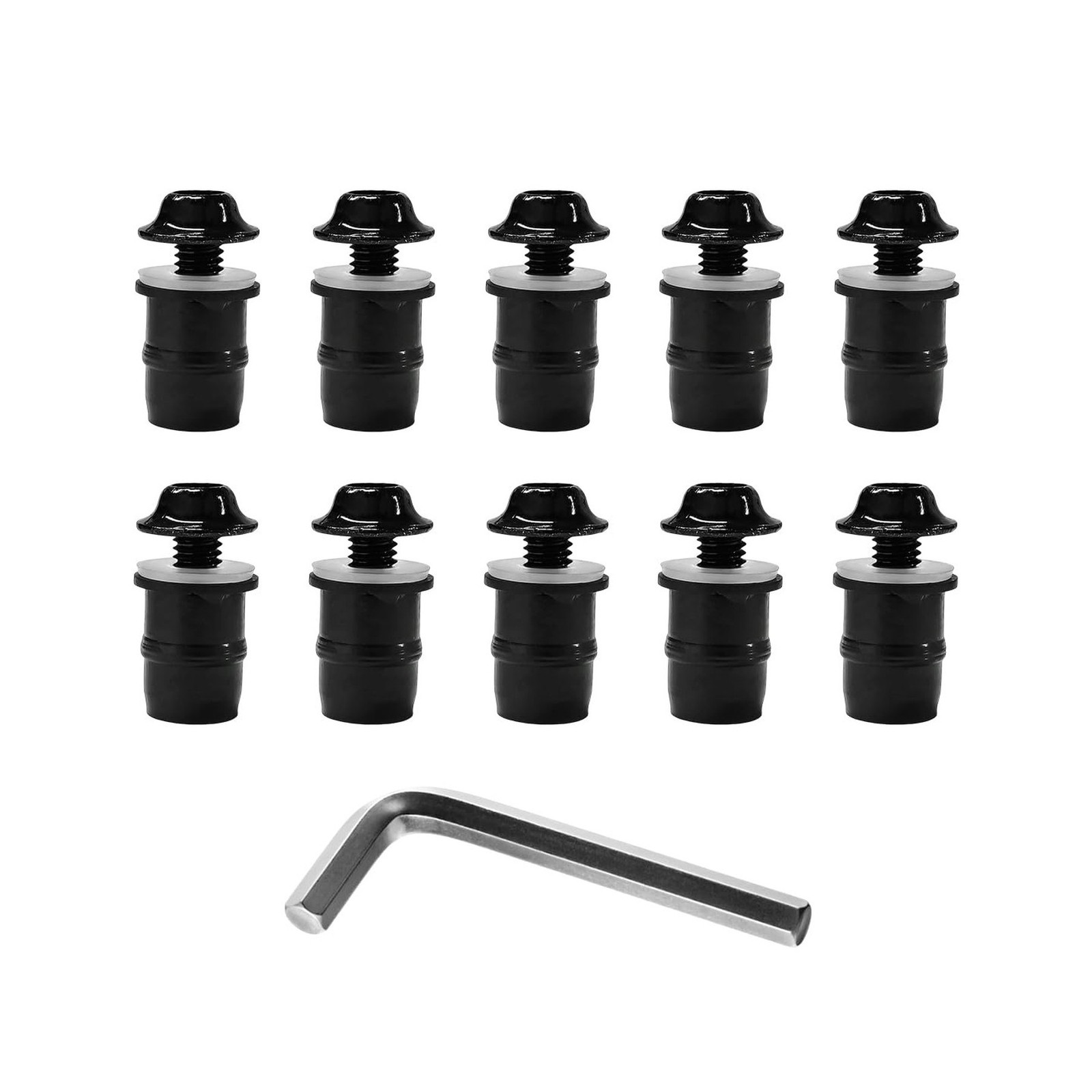 10Pcs Bolt Screw Kit for Motorcycle - Alum Alloy, Universal Fit, Black