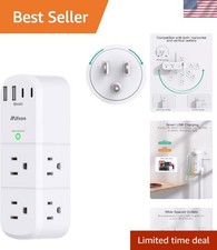 Surge Protector Outlet Extender - with Rotating Plug, 6 AC Multi Plug Outlet wit
