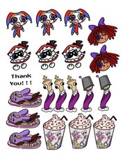 7pc The Amazing Digital Circus Sticker Set TADC
