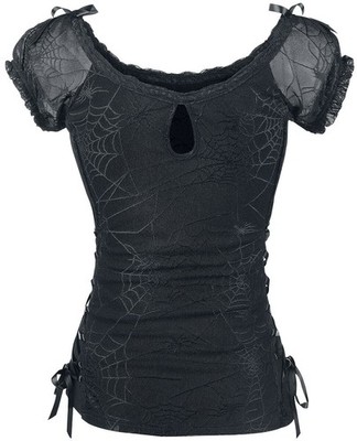 Banned Alternative T-Shirt Damen Spider schwarz Gothic, Halloween