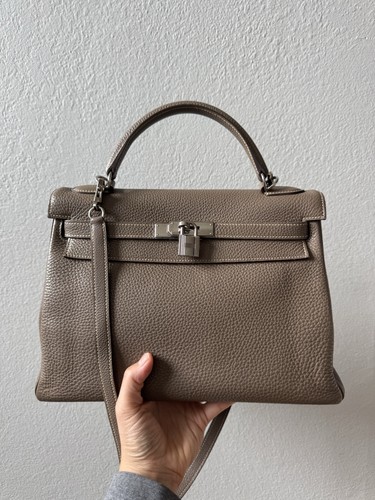 HERMÈS Kelly 32 Retourne Etoupe Togo Leather PHW