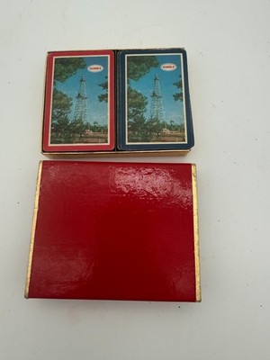 Vintage Humble Oil Playing Cards - 2 Decks, Original Case - enco esso exxon oil