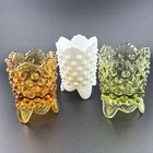 Vtg Fenton Hobnail Glass Lot of 3 Toothpick Holders Orange, Milk Glass & Green
