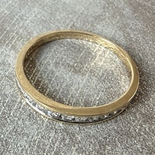9ct Yellow Gold Channel-Set Diamond Eternity Band Ring Size N Hallmarked