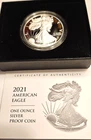 2021-W Proof American Silver Eagle Type 1 OGP & COA 1 Troy oz.