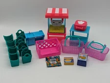 Shopkins Playset Replacement 17 Lot Popcorn Cart Baskets Chef Grill Pet Sink 