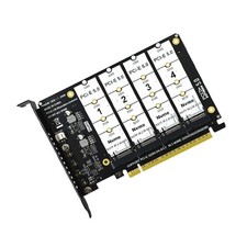 Plugs Play PCIe 5.0 x16 to NVMe M.2 SSDs Expansion Card Four Drive Support