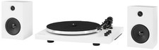Crosley T150B-WH Modern 2-Speed Bluetooth Turntable System with Speakers, White