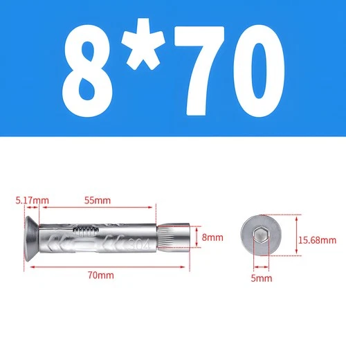 Heavy Duty Sleeve Anchor Expansion Bolt Allen Socket Countersunk Masonry M6-M12 - Picture 17 of 34