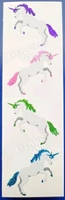 UNICORN STICKER SHEET STRIP PRISMATIC GLITTER MRS. GROSSMAN'S SPARKLE UNICORNS
