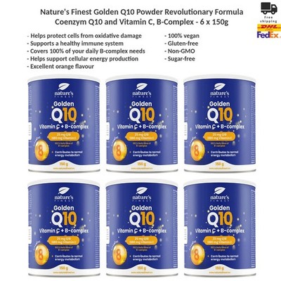Nature s Finest Golden Coenzym Q10 + Vitamin C + Vitamin-B-Komplex Pulver 6x150g