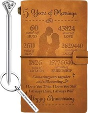 5 Year Marriage Gifts for Her, 5 Anniversary 7.8”x 4.8”, Light Brown 