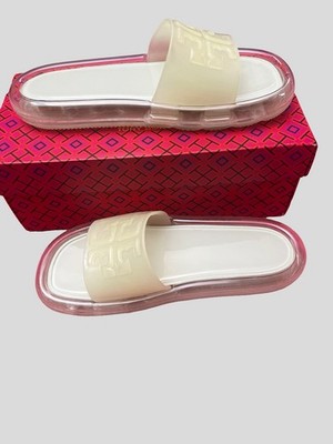 Tory Burch Bubble Jelly Sandalen Pantoletten In Ivory UK 5 EU 38 US8