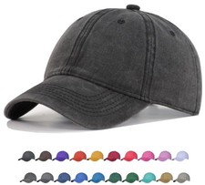 Vintage Cotton Washed Plain Baseball Caps Adjustable Distressed Dad Hat Men W...
