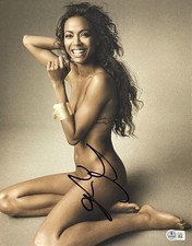 Hot Sexy Zoe Saldana Signed 11x14 Photo Authentic Autograph Beckett QR Hologram
