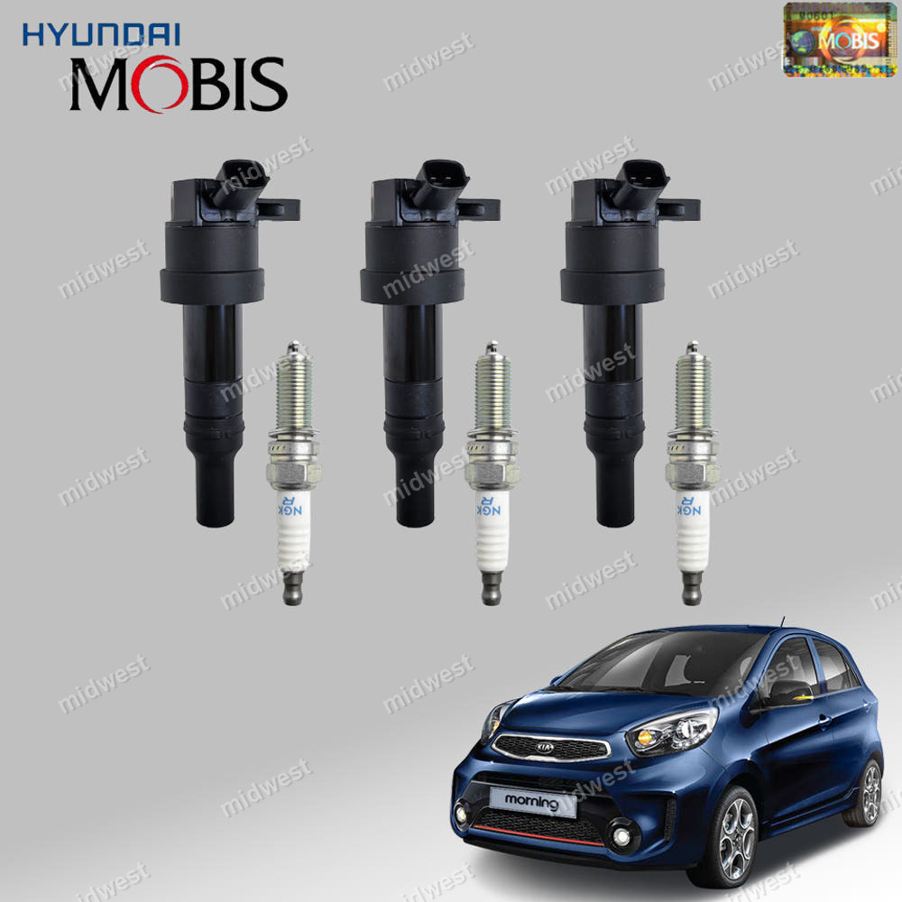 2011-2014 Kia Morning TA 1.0 Coils Plugs Kit Genuine OEM 27301-04000 18843-10062