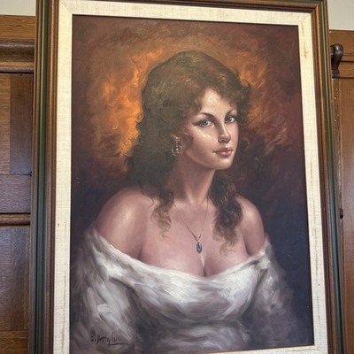 Magnificent  Gaetano Vitale Oil Painting Italian Female. Smiling Eyes FREESHIP