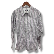 Camisa De Colección Patagonia Patillas Para Hombres Grande Cremallera Completa Algodón Orgánico Floral Rayas