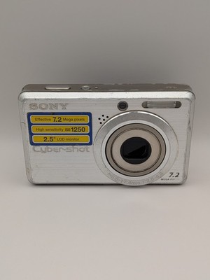 Sony Cyber-shot DSC-S750 7.2MP Digital Camera Silver Tested Working Battery