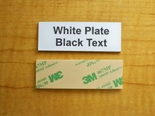 Any Size Custom Engraved White Plate Plaque Sign Tag Label w/ Adhesive