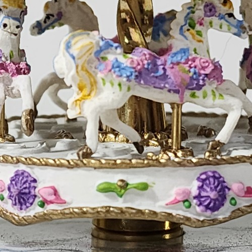 Franklin Mint The Carousel Anniversary Clock WM Dentzel Porzellan Germany funktioniert - Bild 7 von 21