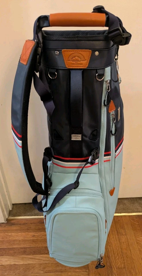 Sum Mountain Mid-Stripe 4-way Stand Bag Blue Frost Navy Red White - Image 2 of 4