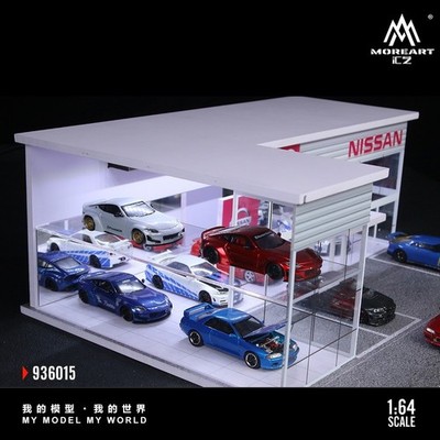 Diorama 1/64 Diecast Car Garage Model LED Parking Lot Model Display Case Toy US