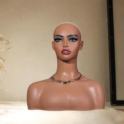 Weiblicher Perückenkopf, Mannequin Perücken Ausstellungsständer für Schmuck,