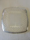 Vintage Federal Clear Glass Square Plate Lattice Pattern 9 In Wide
