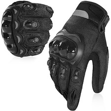 Breathable Mesh Motorcycle Gloves, Touchscreen Protective X-Large Black