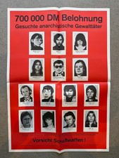 Altes RAF Fahndungsplakat aus den 70er Jahren