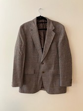 Hart Schaffner Marx Brown Glen Plaid Tweed Sport Coat 44R