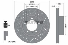 1x TEXTAR Bremsscheibe PRO+ 92279905 für CAYMAN BOXSTER PORSCHE 981