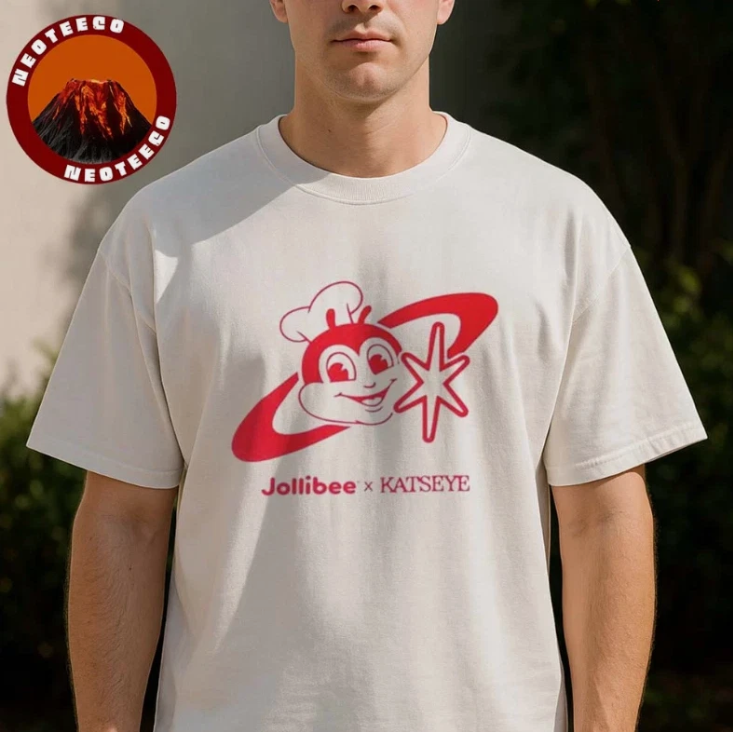 Jollibee x Katseye White Merch With Red Galaxy Logo Unisex TShirt