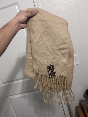 Alpaca Camargo Beige Scarf Fringe Brand New With Tags 68'' Long Logo Made in Peru