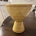 McCoy Harmony Swirled Art Vase Mid Century Modern Yellow+ Brown 7.25x6  Vintage