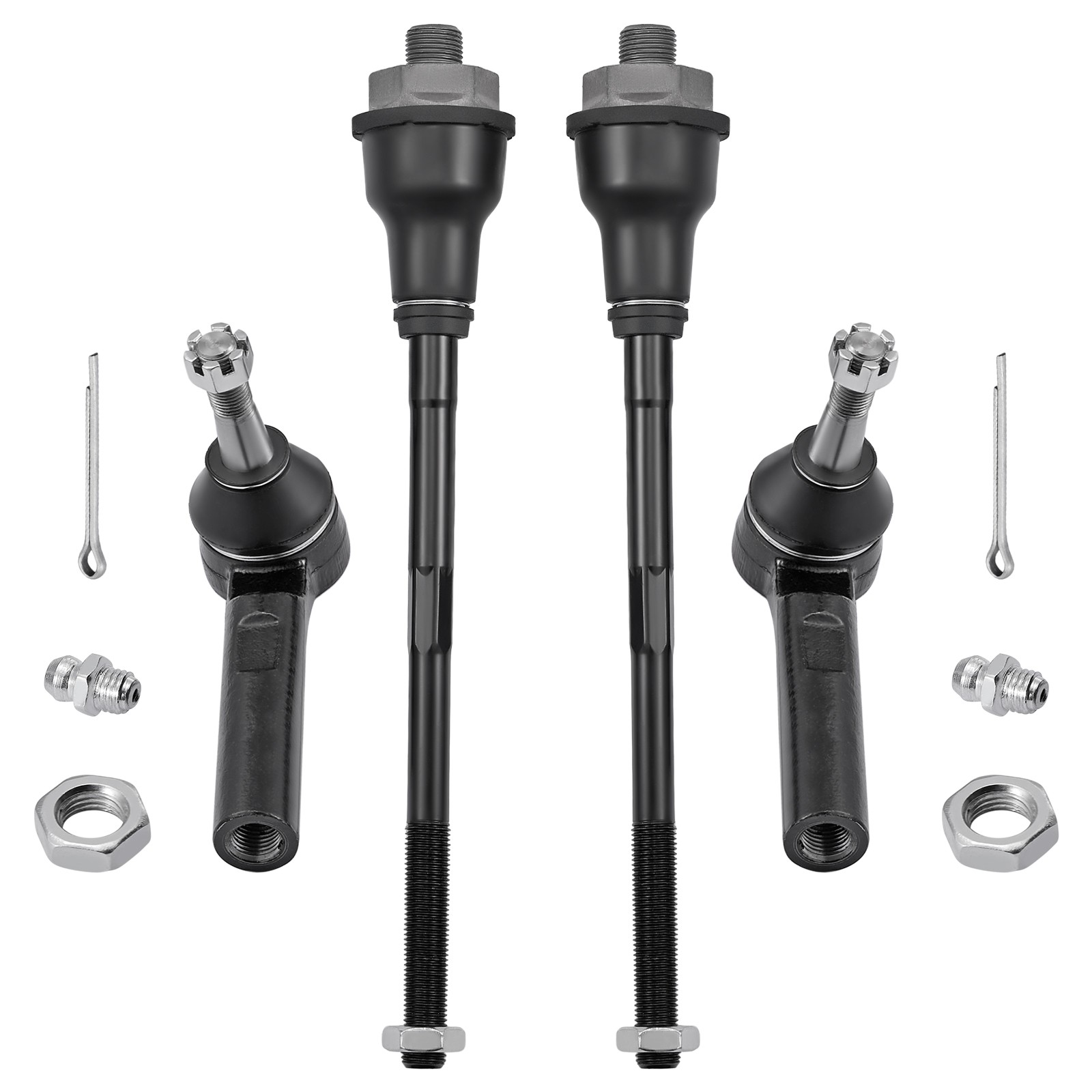 4pcs Front Inner & Outer Tie Rod Ends Kit For 1999-2006 GMC Sierra 1500 ES3488