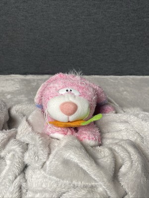 Hallmark Pink Bunny Plush Blue Tip Lop Eared Rabbit Carrot Floppy 7''L Toy Lovey
