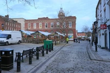 Photo A3 Low Pavement, Chesterfield Chesterfield/SK3871 The road runs a c2015