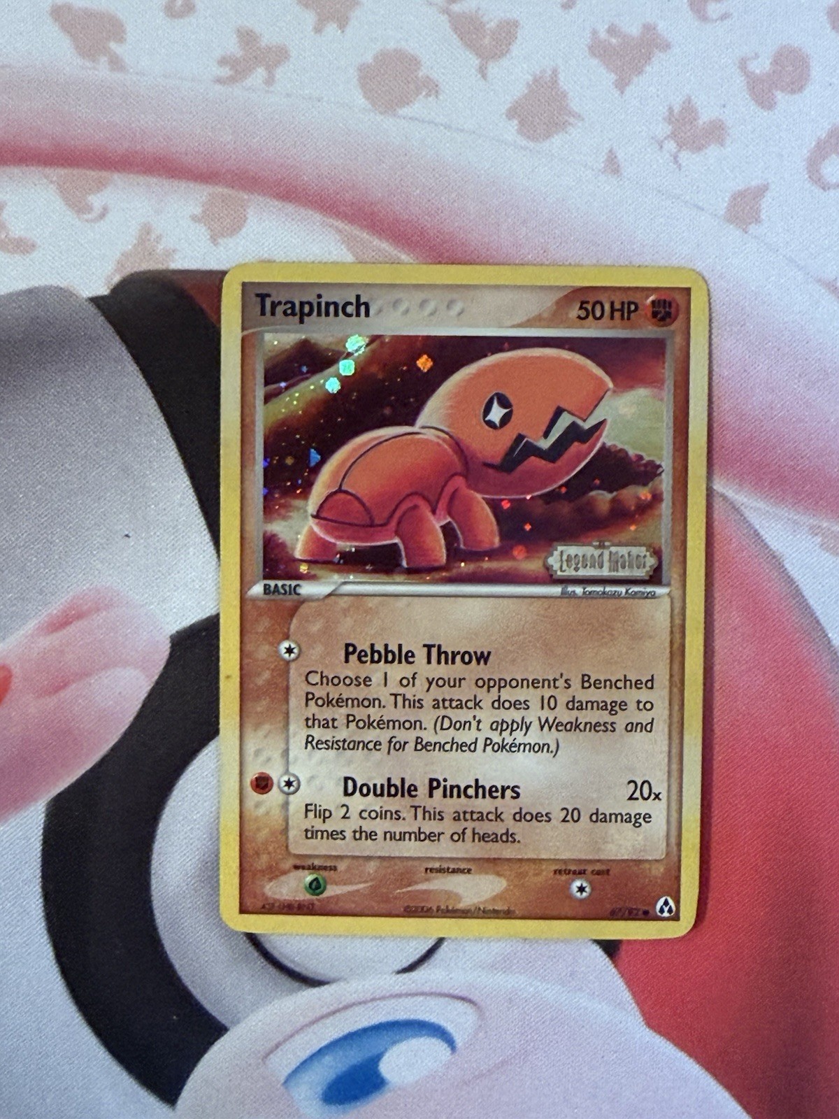 Trapinch 67/92 Reverse Holo Stamped Legend Maker Pokemon Card NM-