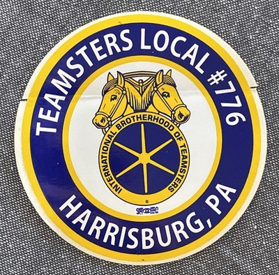 VINTAGE Teamsters Local #776 Sticker Decal - Harrisburg, PA Round Circle Logo 4 