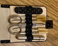 Vintage 7 Piece Mini Manicure Set With Mirror Case In Original Box Germany