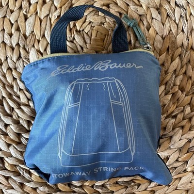 Eddie Bauer Stowaway Packable 25L Cinch String Tote Rope Travel Bag